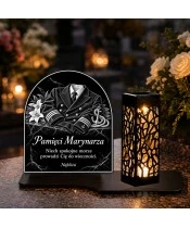 Duży znicz solarny LED XL - Marynarz - mundur galowy - grawer - 5