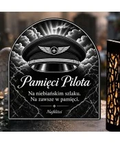 Duży znicz solarny LED XL - Pilot - czapka lotnicza - grawer - 4