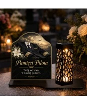 Duży znicz solarny LED XL - Pilot - mundur galowy - 5