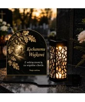 Duży znicz solarny LED XL - Dla wujka - dębowy szlak - 3