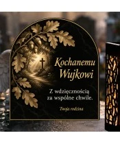 Duży znicz solarny LED XL - Dla wujka - dębowy szlak - 4