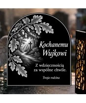 Duży znicz solarny LED XL - Dla wujka - dębowy szlak - grawer - 4