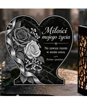 Duży znicz solarny LED XL - Miłości mojego życia - grawer - 4