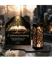 Duży znicz solarny LED XL - Biblia - światło życia - 2
