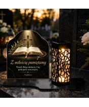 Duży znicz solarny LED XL - Biblia - światło życia - 3