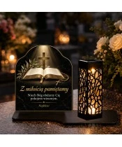 Duży znicz solarny LED XL - Biblia - światło życia - 5
