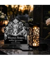 Duży znicz solarny LED XL - Wszyscy Święci - modlitwa - grawer - 3