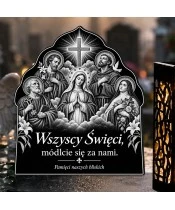 Duży znicz solarny LED XL - Wszyscy Święci - modlitwa - grawer - 4