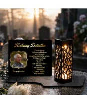 Znicz solarny LED XL dla dziadka ze zdjęciem - Kochany Dziadku - widok produktu