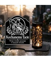 Znicz solarny LED XL dla elektryka - światło pamięci - grawer - widok produktu