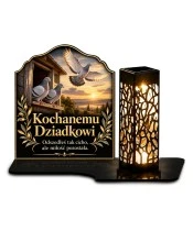 Znicz solarny LED XL dla gołębiarza - gołębie pamięci - widok główny