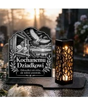 Znicz solarny LED XL dla gołębiarza - gołębie pamięci - grawer - widok produktu