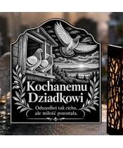 Znicz solarny LED XL dla gołębiarza - gołębie pamięci - grawer - widok produktu