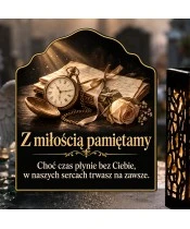 Znicz solarny LED XL zegarek i listy - widok produktu