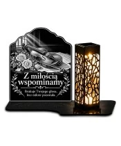 Znicz solarny LED XL skrzypce wspomnień - grawer - widok główny