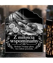 Znicz solarny LED XL skrzypce wspomnień - grawer - widok produktu