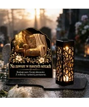 Znicz solarny LED XL pusty fotel - widok produktu
