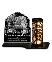 Znicz solarny LED XL pusty fotel - grawer - widok główny