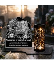 Znicz solarny LED XL pusty fotel - grawer - widok produktu