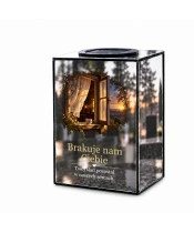Znicz lustrzany solarny LED 15 cm – światło w oknie - widok główny