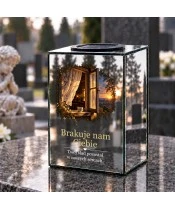 Znicz lustrzany solarny LED 15 cm – światło w oknie - widok produktu