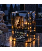 Znicz lustrzany solarny LED 15 cm – światło w oknie - widok produktu