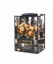 Znicz lustrzany solarny LED 15 cm – zatrzymany czas - widok główny