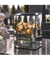 Znicz lustrzany solarny LED 15 cm – zatrzymany czas - widok produktu