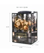 Znicz lustrzany solarny LED 15 cm – zatrzymany czas - widok produktu