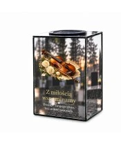 Znicz lustrzany solarny LED 15 cm – ostatnia melodia - widok główny