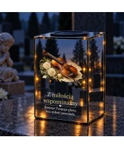 Znicz lustrzany solarny LED 15 cm – ostatnia melodia - widok produktu