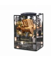 Znicz lustrzany solarny LED 15 cm – pusty fotel - widok główny
