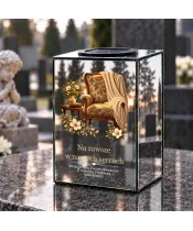 Znicz lustrzany solarny LED 15 cm – pusty fotel - widok produktu
