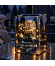 Znicz lustrzany solarny LED 15 cm – pusty fotel - widok produktu