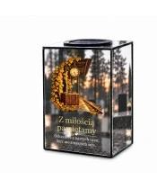 Znicz lustrzany solarny LED 15 cm – dawny peron - widok główny