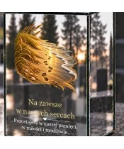 Znicz lustrzany solarny LED 15 cm – ślady na piasku - widok produktu