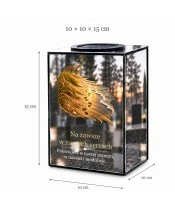 Znicz lustrzany solarny LED 15 cm – ślady na piasku - widok produktu