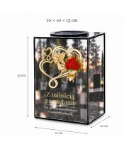 Znicz lustrzany solarny LED 15 cm – serca, anioł i róże - widok produktu