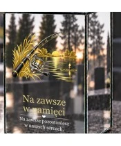 Znicz lustrzany solarny LED 15 cm – wędkarz — spokojna woda - widok produktu