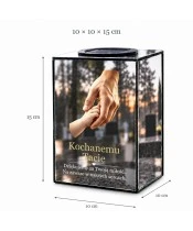 Znicz lustrzany solarny LED 15 cm – dłoń ojca - widok produktu