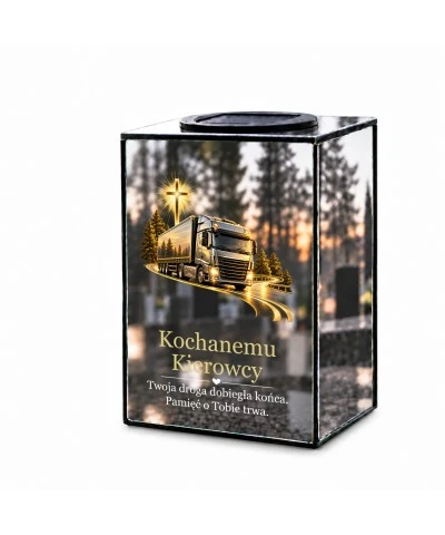 Znicz lustrzany solarny LED 15 cm – kierowca ciężarówki — ostatnia droga - widok główny