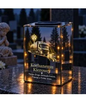 Znicz lustrzany solarny LED 15 cm – kierowca ciężarówki — ostatnia droga - widok produktu