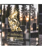 Znicz lustrzany solarny LED 15 cm – maryja i białe lilie - widok produktu