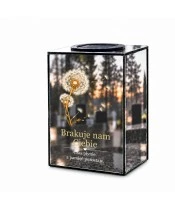 Znicz lustrzany solarny LED 15 cm – dmuchawiec wspomnień - widok główny