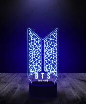 Lampka LED 3D Plexido BTS K-pop Zespół Logo - 1