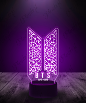 Lampka LED 3D Plexido BTS K-pop Zespół Logo - 2