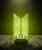 Lampka LED 3D Plexido BTS K-pop Zespół Logo - 3