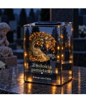 Znicz lustrzany solarny LED – Ławka pod drzewem - widok 3