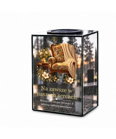 Znicz lustrzany solarny LED – Pusty fotel - widok 1