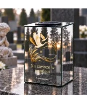 Znicz lustrzany solarny LED – Żurawie — wieczna pamięć - widok 2